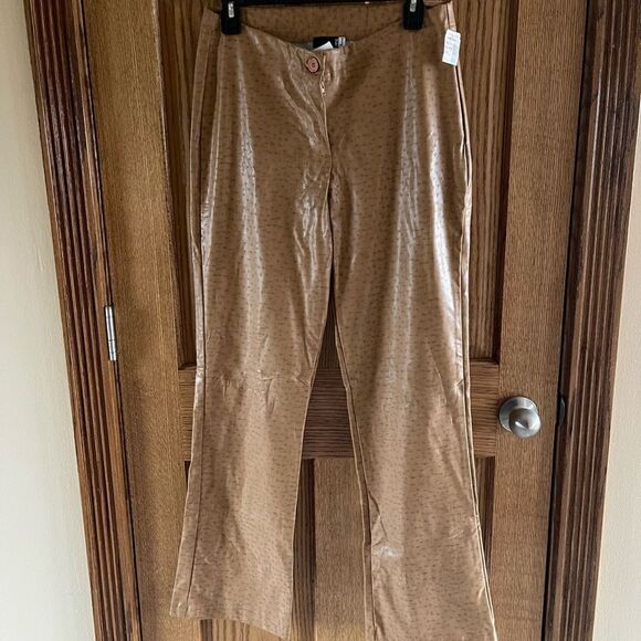 NWT Pleather Tan Juniors size 9 Slacks - Picture 5 of 12